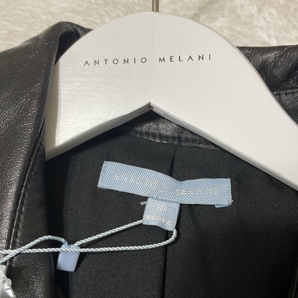 Antonio Melani Women's Leather Short Sleeve Dress - Picture 4 of 8